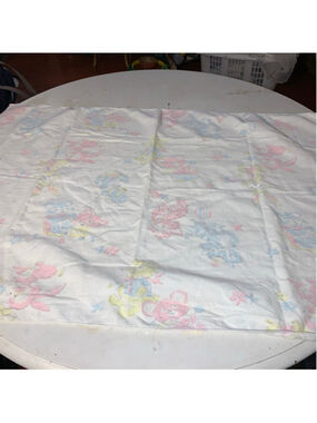 Sweet vintage cotton baby blanket Pink and Blue Animal Print